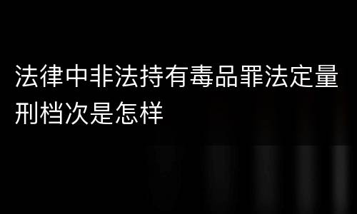 法律中非法持有毒品罪法定量刑档次是怎样