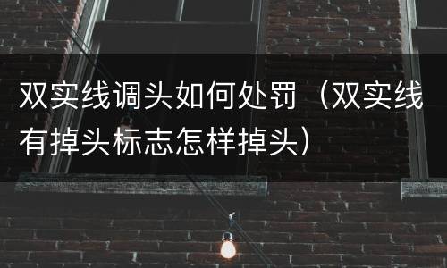 双实线调头如何处罚（双实线有掉头标志怎样掉头）