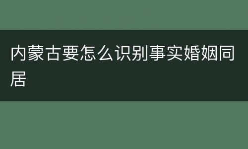 内蒙古要怎么识别事实婚姻同居