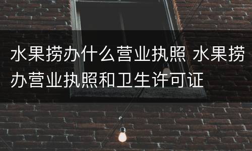 水果捞办什么营业执照 水果捞办营业执照和卫生许可证