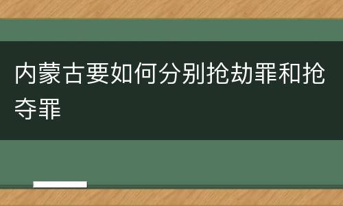 内蒙古要如何分别抢劫罪和抢夺罪