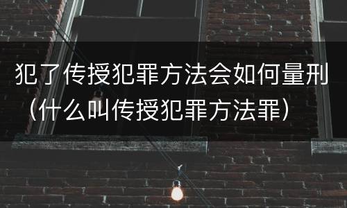 犯了传授犯罪方法会如何量刑（什么叫传授犯罪方法罪）