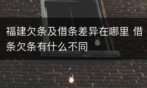 福建欠条及借条差异在哪里 借条欠条有什么不同