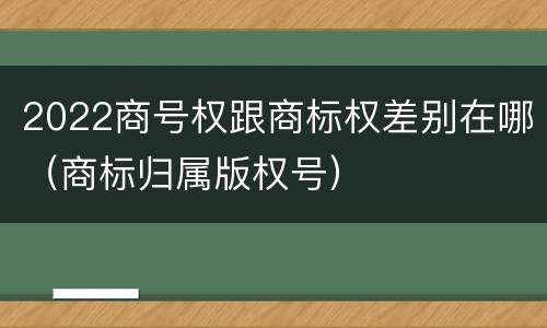 2022商号权跟商标权差别在哪（商标归属版权号）