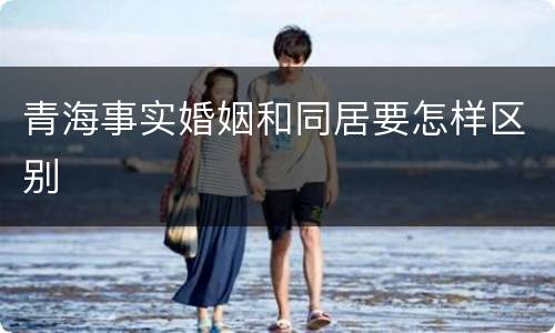 青海事实婚姻和同居要怎样区别
