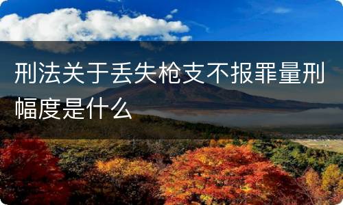 刑法关于丢失枪支不报罪量刑幅度是什么