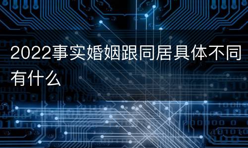 2022事实婚姻跟同居具体不同有什么