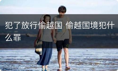 犯了放行偷越国 偷越国境犯什么罪