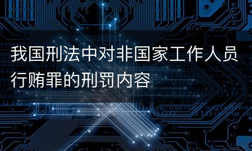 我国刑法中对非国家工作人员行贿罪的刑罚内容