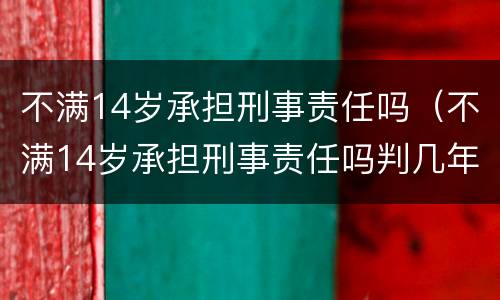 不满14岁承担刑事责任吗（不满14岁承担刑事责任吗判几年）