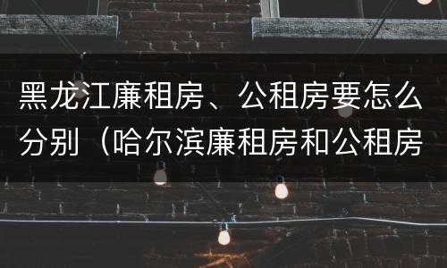 黑龙江廉租房、公租房要怎么分别（哈尔滨廉租房和公租房有什么区别）