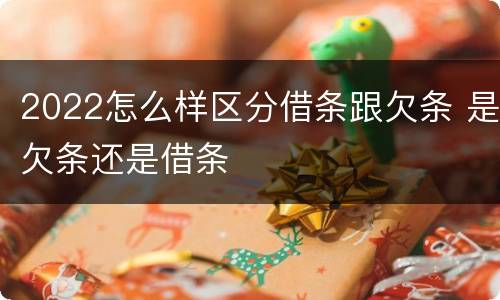 2022怎么样区分借条跟欠条 是欠条还是借条