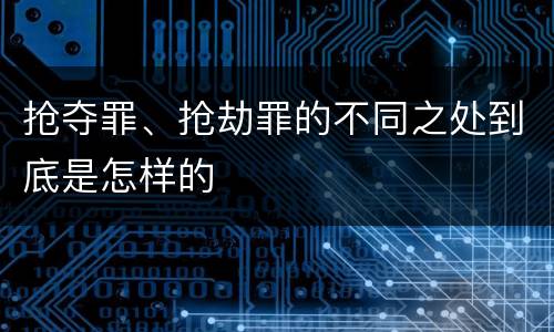 抢夺罪、抢劫罪的不同之处到底是怎样的