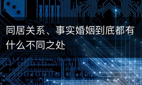 同居关系、事实婚姻到底都有什么不同之处