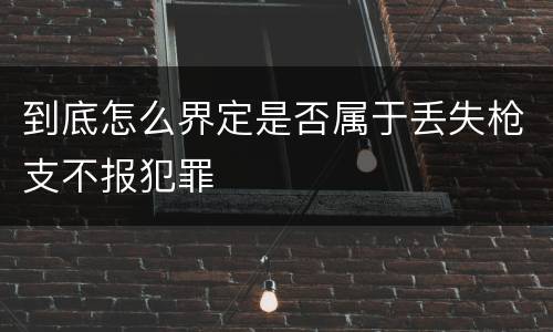 到底怎么界定是否属于丢失枪支不报犯罪
