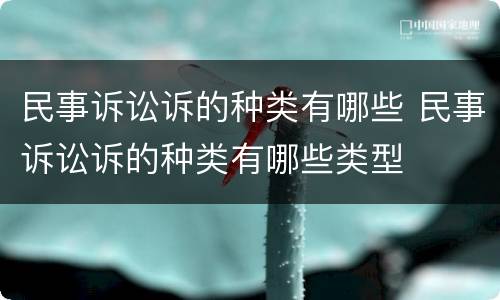 民事诉讼诉的种类有哪些 民事诉讼诉的种类有哪些类型
