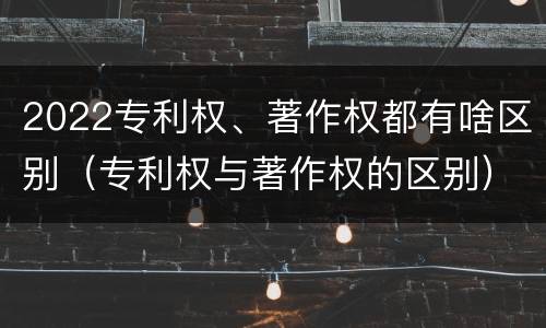 2022专利权、著作权都有啥区别（专利权与著作权的区别）