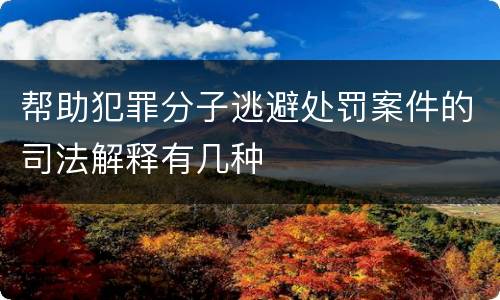 帮助犯罪分子逃避处罚案件的司法解释有几种