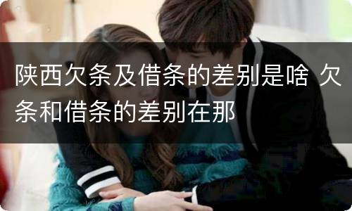 陕西欠条及借条的差别是啥 欠条和借条的差别在那