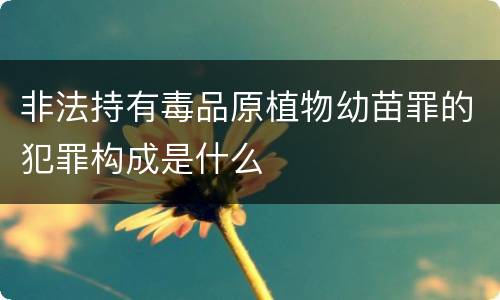 非法持有毒品原植物幼苗罪的犯罪构成是什么