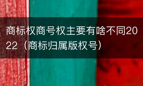 商标权商号权主要有啥不同2022（商标归属版权号）