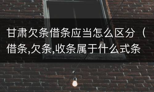 甘肃欠条借条应当怎么区分（借条,欠条,收条属于什么式条据）