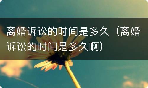 离婚诉讼的时间是多久（离婚诉讼的时间是多久啊）