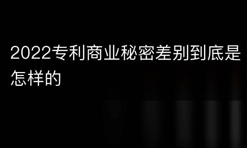 2022专利商业秘密差别到底是怎样的