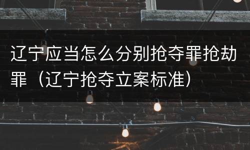 辽宁应当怎么分别抢夺罪抢劫罪（辽宁抢夺立案标准）