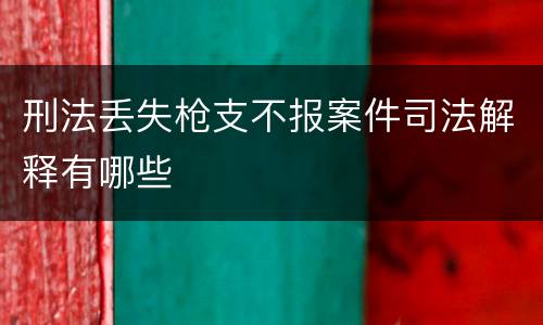 刑法丢失枪支不报案件司法解释有哪些