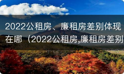 2022公租房、廉租房差别体现在哪（2022公租房,廉租房差别体现在哪方面）