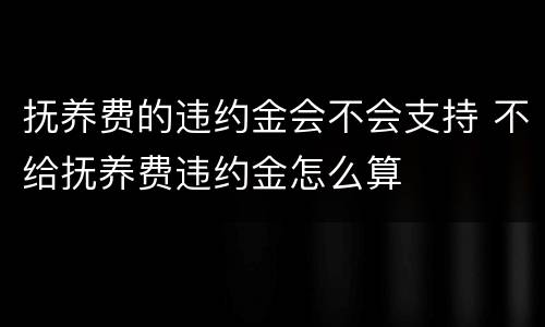 抚养费的违约金会不会支持 不给抚养费违约金怎么算
