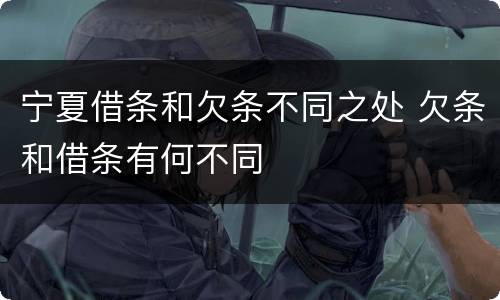 宁夏借条和欠条不同之处 欠条和借条有何不同