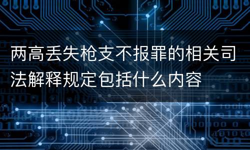 两高丢失枪支不报罪的相关司法解释规定包括什么内容