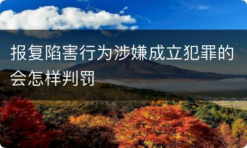 报复陷害行为涉嫌成立犯罪的会怎样判罚