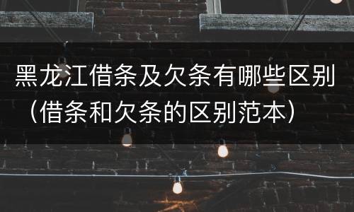 黑龙江借条及欠条有哪些区别（借条和欠条的区别范本）