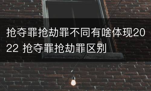 抢夺罪抢劫罪不同有啥体现2022 抢夺罪抢劫罪区别