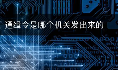 通缉令是哪个机关发出来的