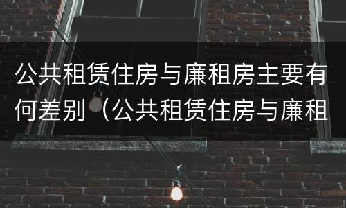 公共租赁住房与廉租房主要有何差别（公共租赁住房与廉租房主要有何差别呢）