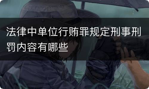 法律中单位行贿罪规定刑事刑罚内容有哪些