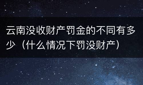 云南没收财产罚金的不同有多少（什么情况下罚没财产）