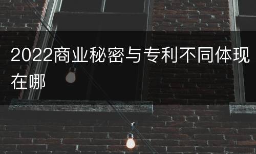 2022商业秘密与专利不同体现在哪