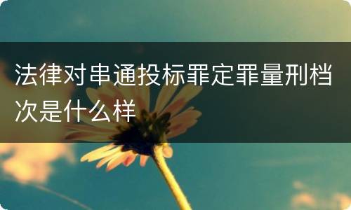 法律对串通投标罪定罪量刑档次是什么样