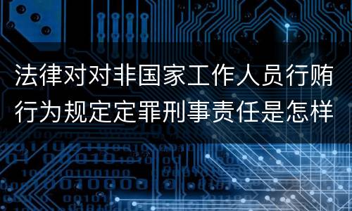 法律对对非国家工作人员行贿行为规定定罪刑事责任是怎样