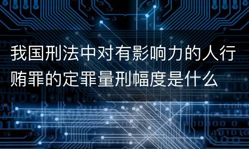 我国刑法中对有影响力的人行贿罪的定罪量刑幅度是什么