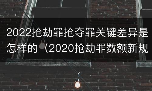 2022抢劫罪抢夺罪关键差异是怎样的（2020抢劫罪数额新规定）