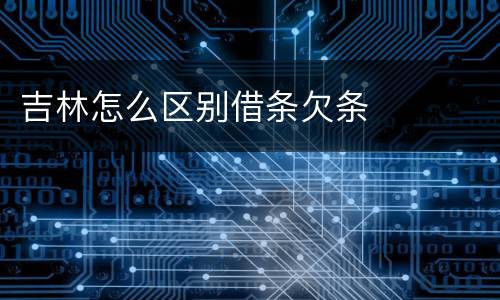 吉林怎么区别借条欠条