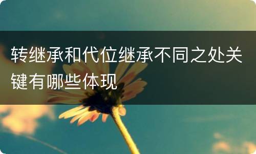 转继承和代位继承不同之处关键有哪些体现