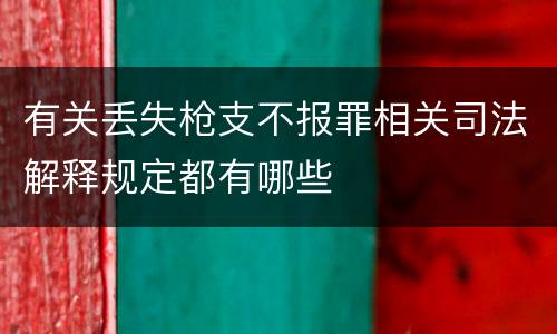 有关丢失枪支不报罪相关司法解释规定都有哪些