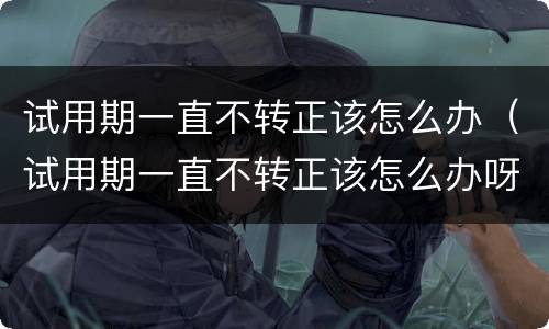 试用期一直不转正该怎么办（试用期一直不转正该怎么办呀）